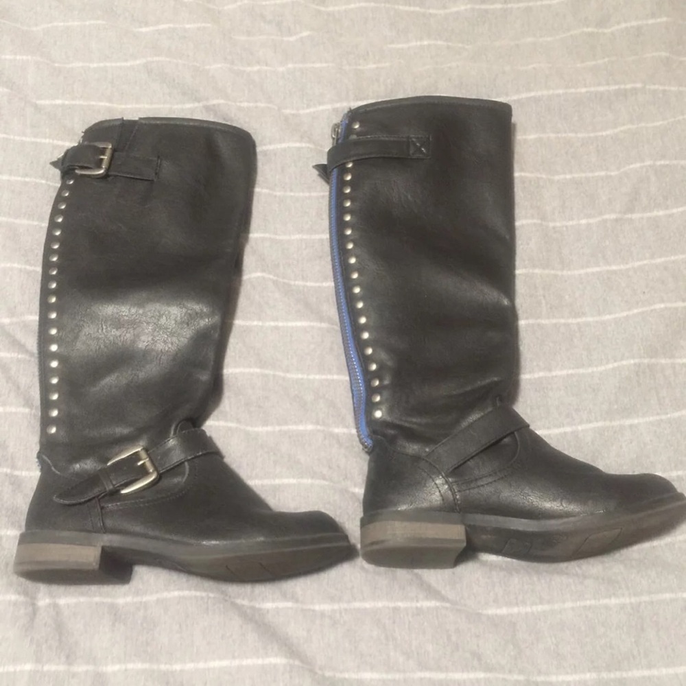 Studded tall boots